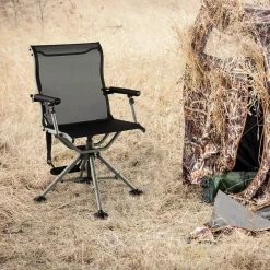 Tangkula Hunting Chair, 360 Degree Silent Swivel Blind Chair with 4 Adjustable Aluminum Legs