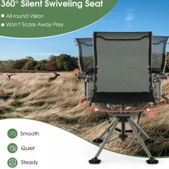 Tangkula Hunting Chair, 360 Degree Silent Swivel Blind Chair with 4 Adjustable Aluminum Legs