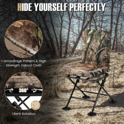 Tangkula Hunting Chair, 360 Degree Swivel Hunting Blind Chair with Padded Cushion
