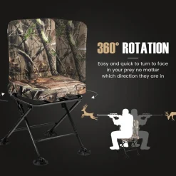 Tangkula Hunting Chair, 360 Degree Swivel Hunting Blind Chair with Padded Cushion