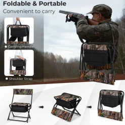 Tangkula Hunting Chair, Foldable Hunting Blind Chair with Storage Pocket