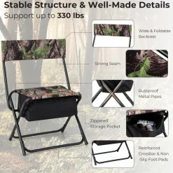 Tangkula Hunting Chair, Foldable Hunting Blind Chair with Storage Pocket