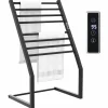 Tangkula 2-in-1 Towel Warmer Rack, 8 Bars Freestanding & Wall Mounted Towel Warmer Rack with LED Display, Built-in Timer