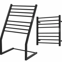 Tangkula 2-in-1 Towel Warmer Rack, 8 Bars Freestanding & Wall Mounted Towel Warmer Rack with LED Display, Built-in Timer