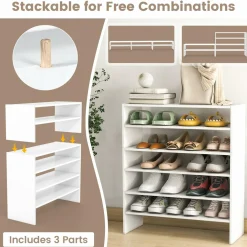 Tangkula 3-in-1 Vertical Shoe Rack