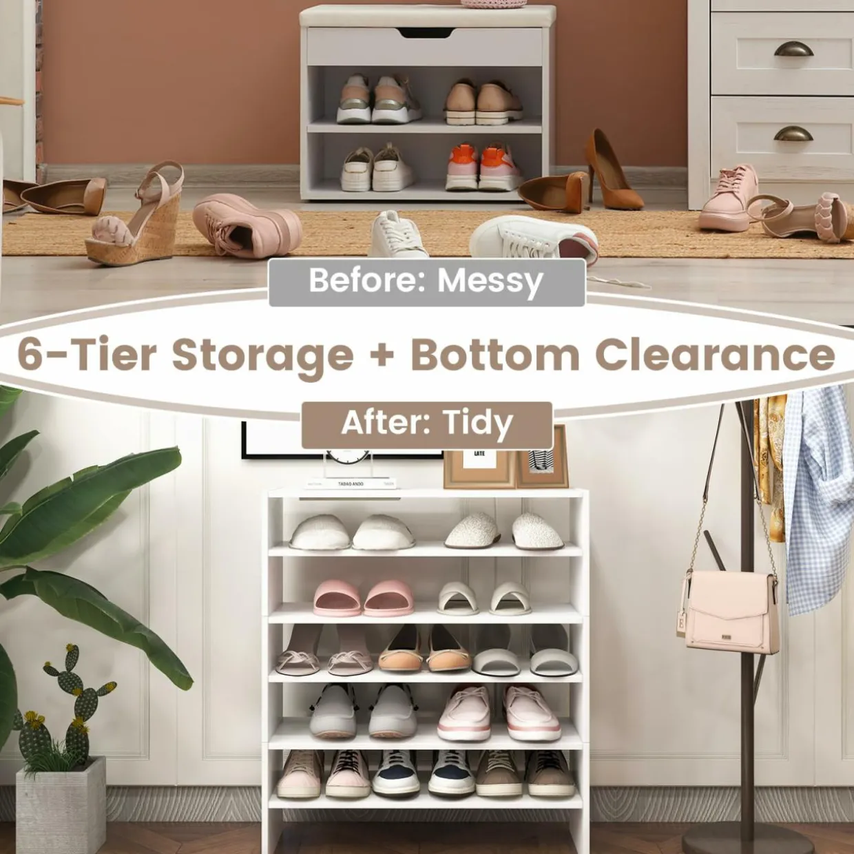 Tangkula 3-in-1 Vertical Shoe Rack