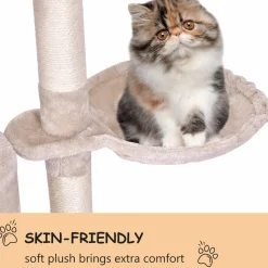 Tangkula 56-inch Cat Tree, Multi-Level Cat Tower Condo with Cat Scratching Post and Ladder
