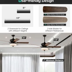 Tangkula 52-Inch Ceiling Fan with Remote Control