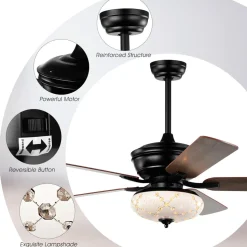 Tangkula 52-Inch Ceiling Fan with Remote Control
