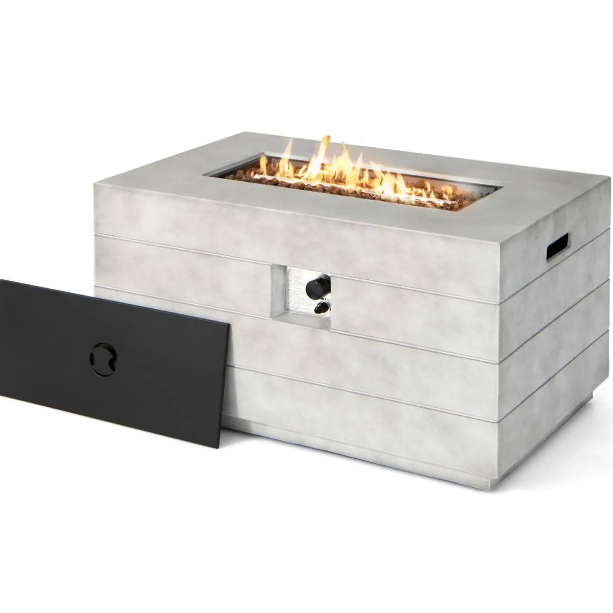 Tangkula 43-inch Concrete Propane Gas Fire Pit Table