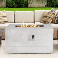 Tangkula 43-inch Concrete Propane Gas Fire Pit Table