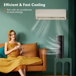 Tangkula 14-Inch Desk Fan, Oscillating Small Tower Fan