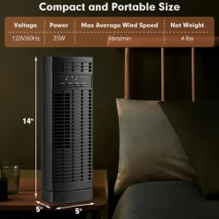 Tangkula 14-Inch Desk Fan, Oscillating Small Tower Fan