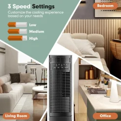 Tangkula 14-Inch Desk Fan, Oscillating Small Tower Fan
