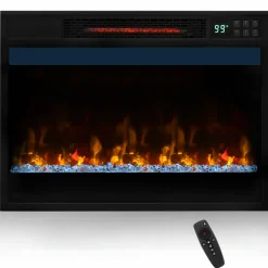 Tangkula 23-Inch Infrared Quartz Electric Fireplace Insert with Remote Control, 1500W