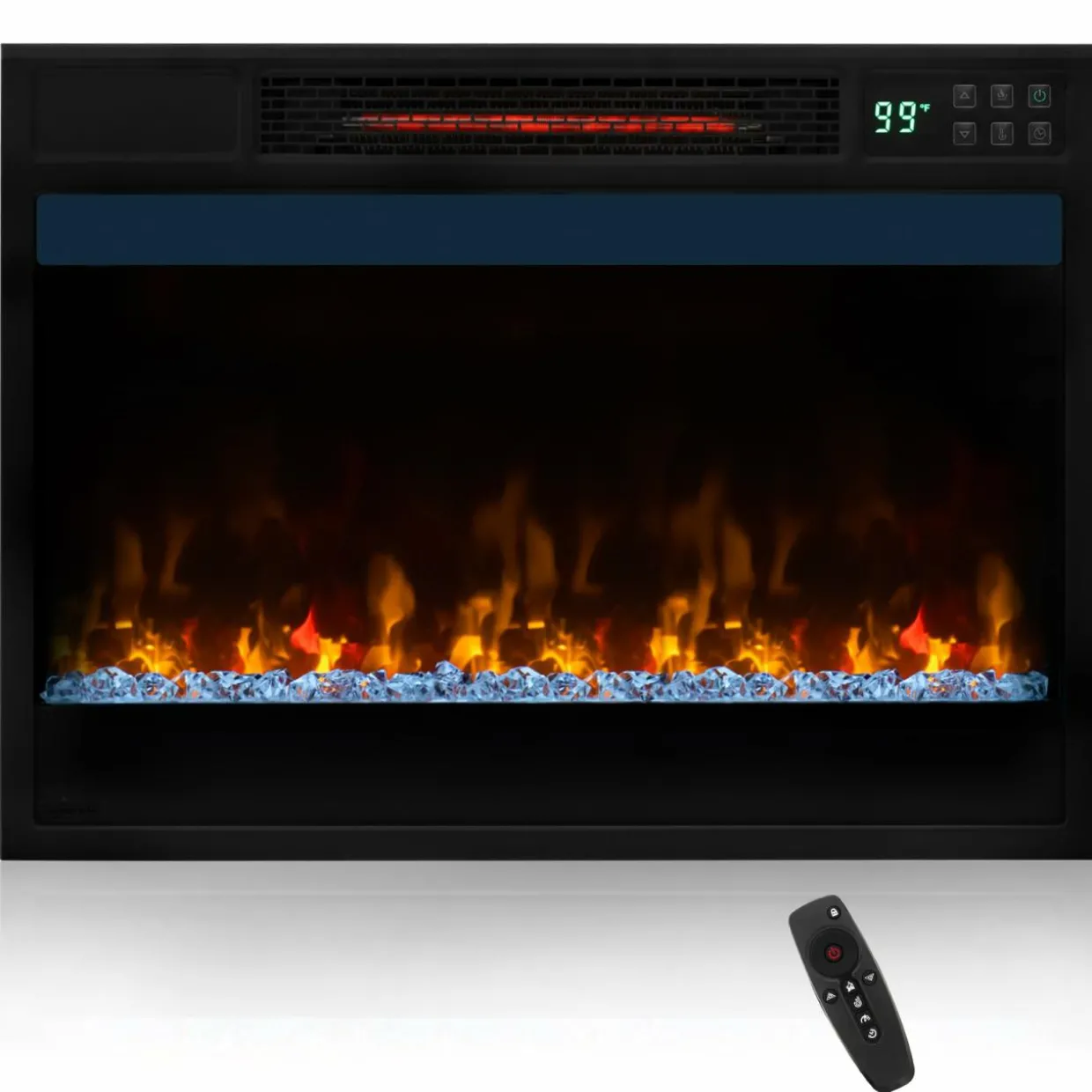 Tangkula 23-Inch Infrared Quartz Electric Fireplace Insert with Remote Control, 1500W