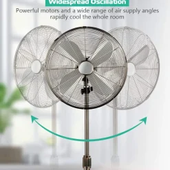 Tangkula 16-Inch Metal Pedestal Fan, Industrial Metal Standing Fan w/ Powerful Motor