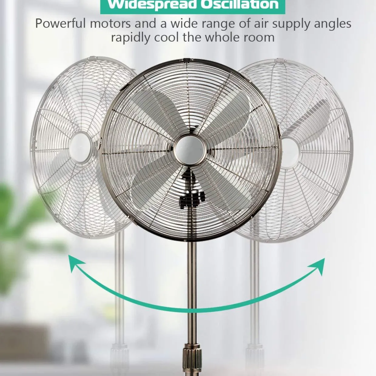 Tangkula 16-Inch Metal Pedestal Fan, Industrial Metal Standing Fan w/ Powerful Motor