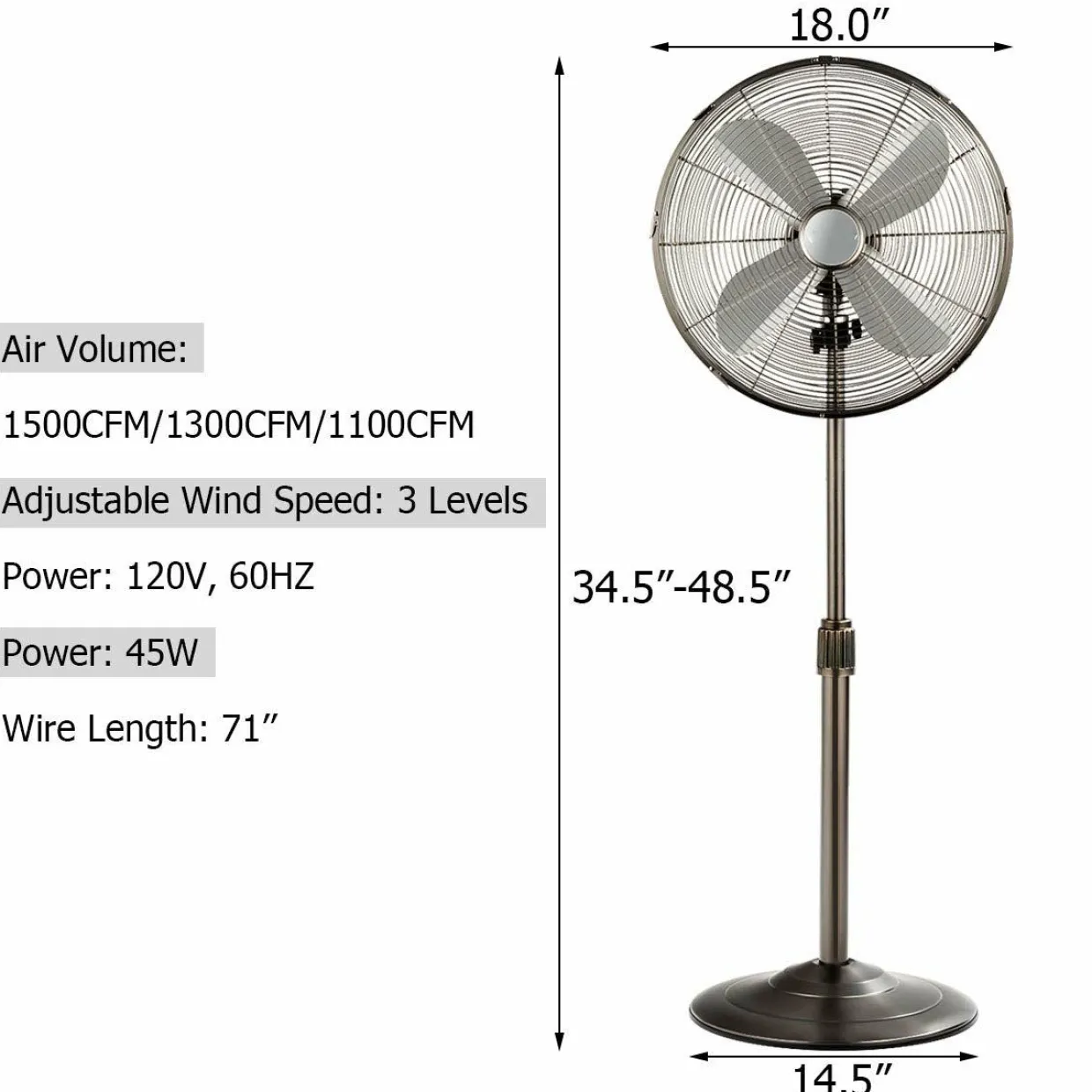Tangkula 16-Inch Metal Pedestal Fan, Industrial Metal Standing Fan w/ Powerful Motor