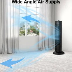 Tangkula 28-Inch Oscillating Tower Fan, Quiet Cooling Whole Room Bladeless