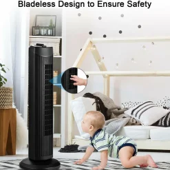Tangkula 28-Inch Oscillating Tower Fan, Quiet Cooling Whole Room Bladeless
