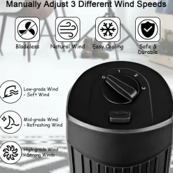 Tangkula 28-Inch Oscillating Tower Fan, Quiet Cooling Whole Room Bladeless