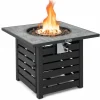 Tangkula 32-Inch Outdoor Propane Fire Pit Table, Patiojoy 50,000 BTU Square Gas Fire Pit with Ore Powder Tabletop
