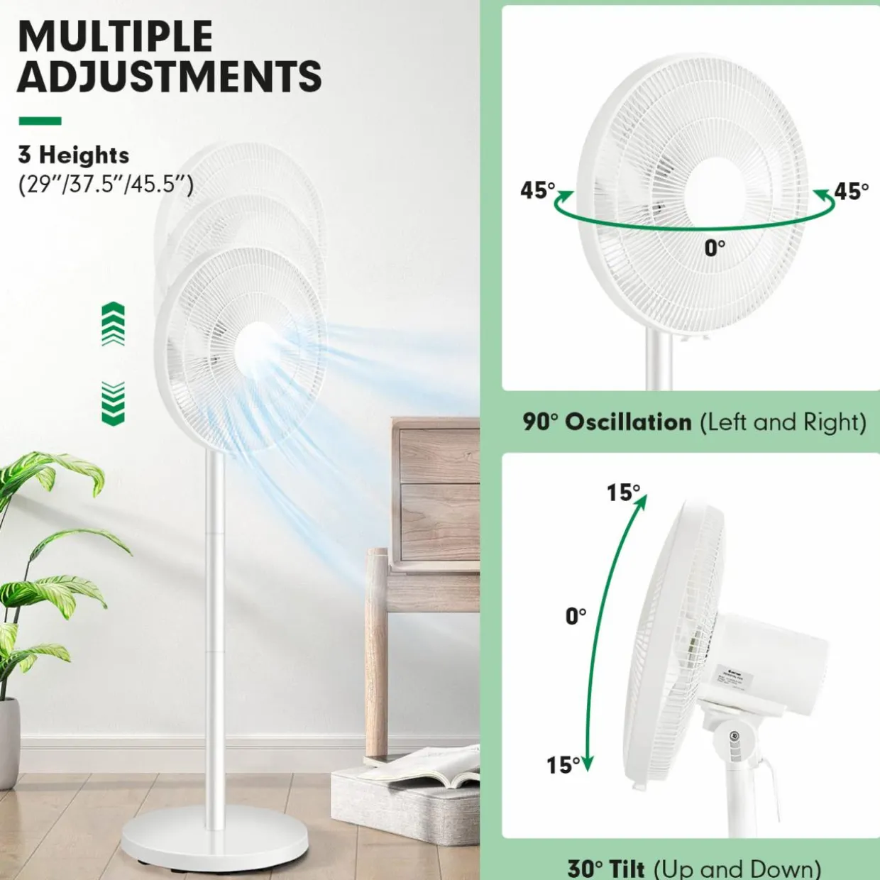Tangkula 16-Inch Pedestal Fan with Remote Control