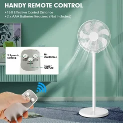 Tangkula 16-Inch Pedestal Fan with Remote Control