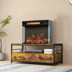 Tangkula 23-Inch 3-Sided Electric Fireplace Insert with Remote Control