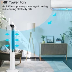 Tangkula 48-Inch Tower Fan with Remote Control, Quiet Bladeless Tower Fan