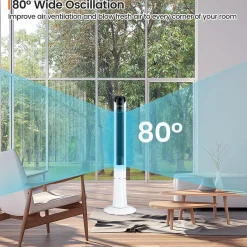Tangkula 48-Inch Tower Fan with Remote Control, Quiet Bladeless Tower Fan