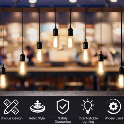 Tangkula Industrial Multi Pendant Light, 8-Light Iron Rustic Island Chandelier, Suspension Line Can Be Adjusted Freely