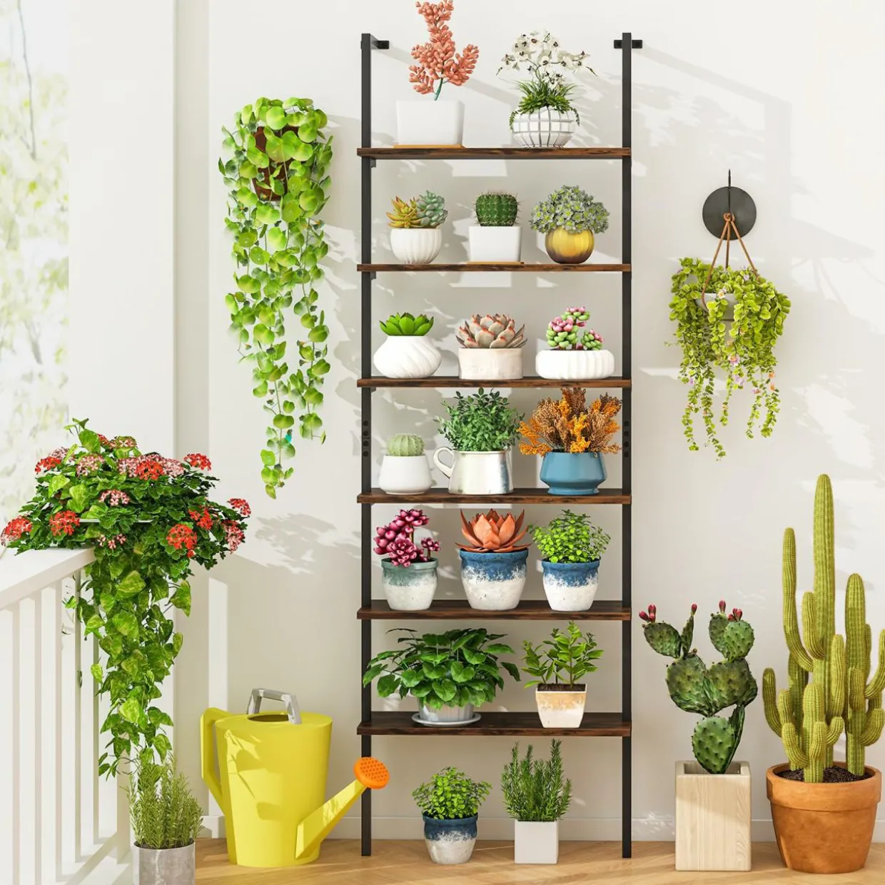 Tangkula Industrial 6-Tier Bookshelf