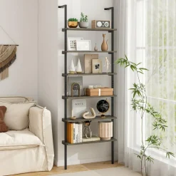 Tangkula Industrial 6-Tier Bookshelf