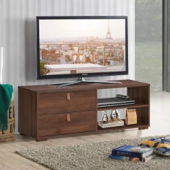 Tangkula Industrial TV Stand for TVs up to 55''Flat Screen, Media Console Table with 2 Drawers