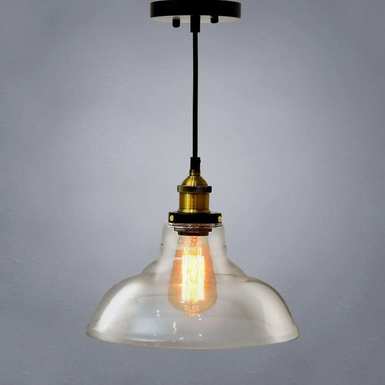 Tangkula Industrial Vintage Style 1-Light Pendant Light