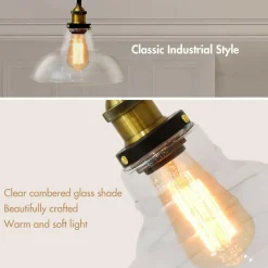 Tangkula Industrial Vintage Style 1-Light Pendant Light