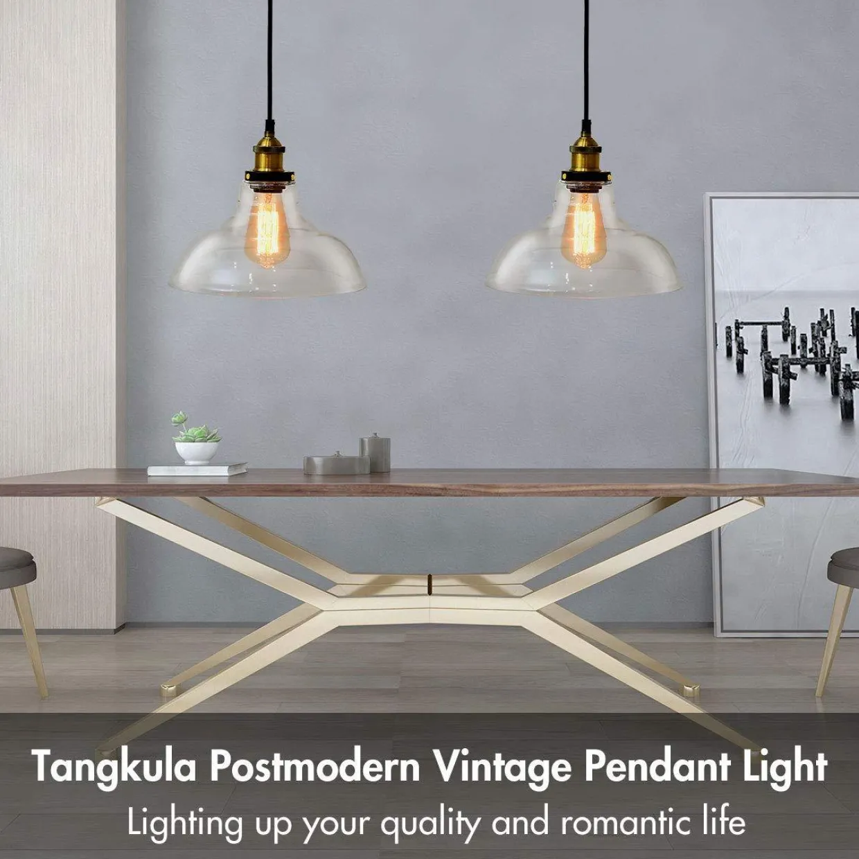 Tangkula Industrial Vintage Style 1-Light Pendant Light