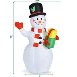 Tangkula Inflatable christmas Snowman, Santa Claus, Built-in Colorful LED Lights