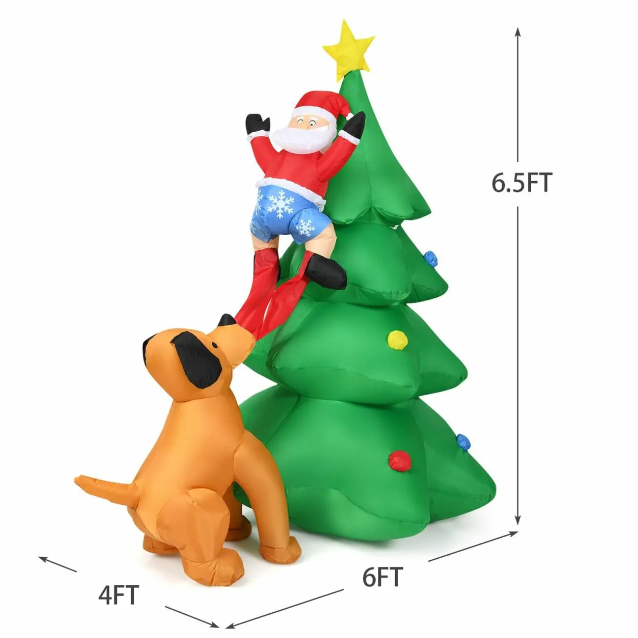 Tangkula Inflatable Christmas Tree, Inflatable Santa Claus Climbing Tree