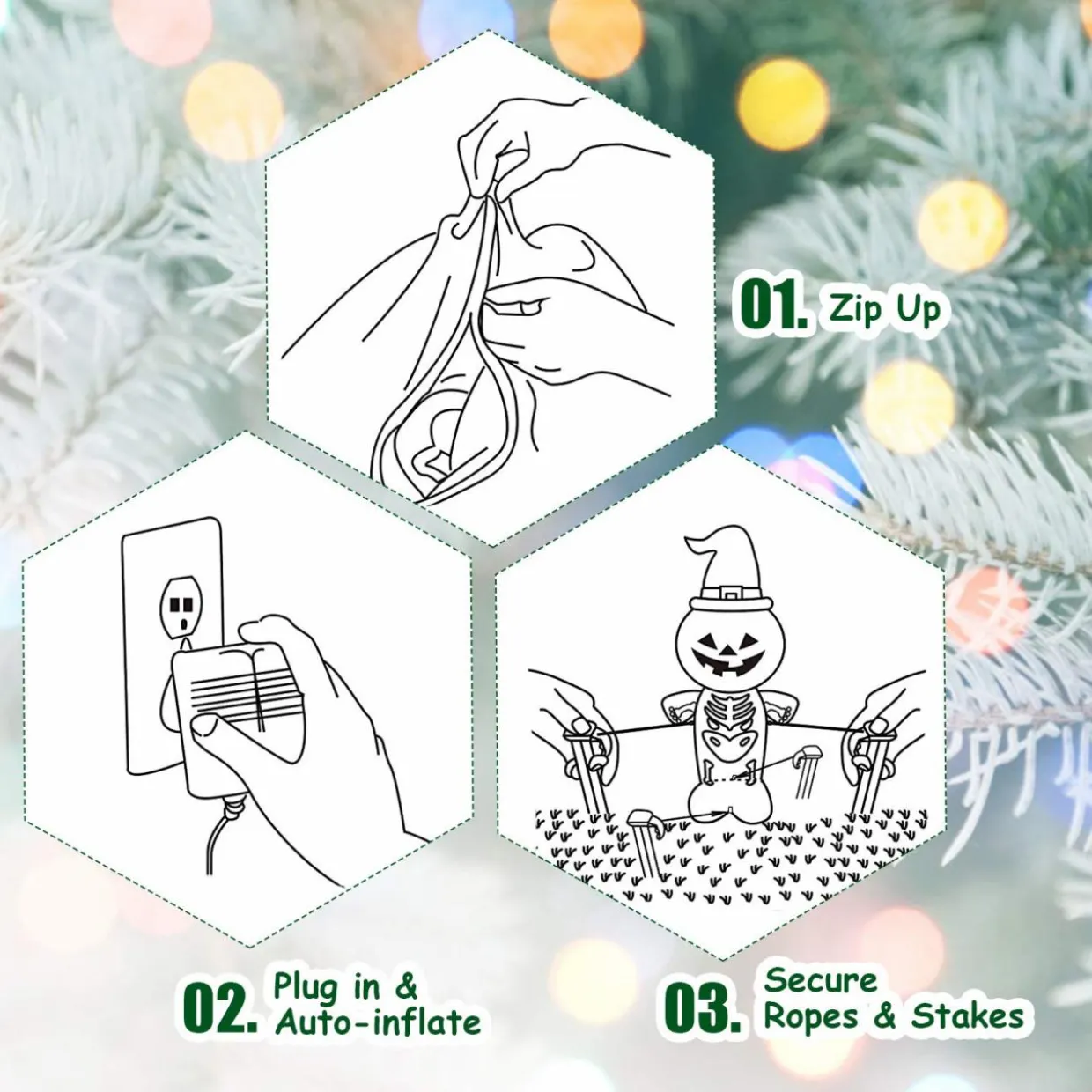 Tangkula Inflatable Christmas Tree, Inflatable Santa Claus Climbing Tree