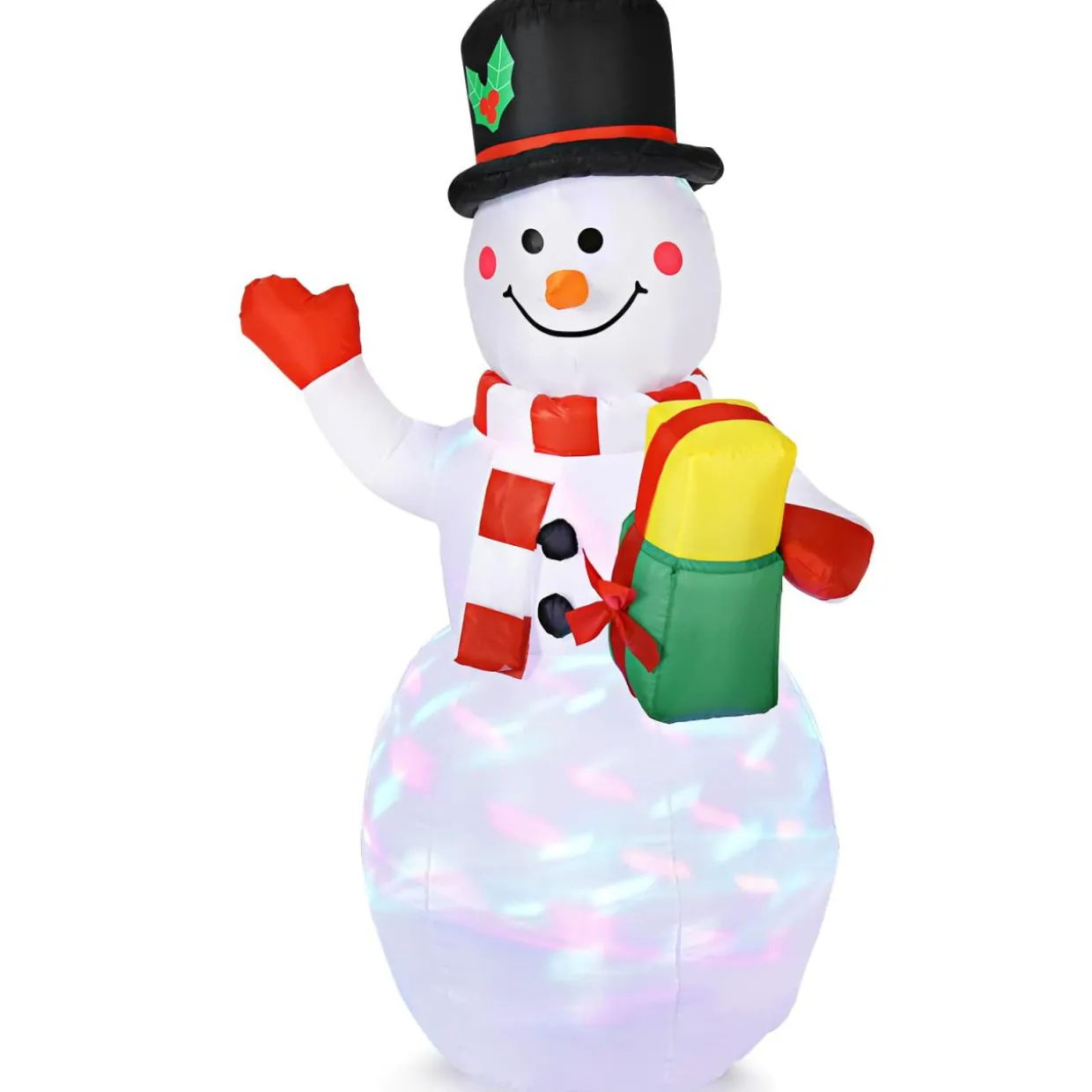 Tangkula Inflatable christmas Snowman, Santa Claus, Built-in Colorful LED Lights
