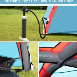 Tangkula Inflatable Tent, Camping Tent for Family, Instant Set Up in Minutes