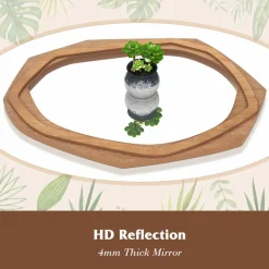 Tangkula Irregular Wood Framed Mirror, 35