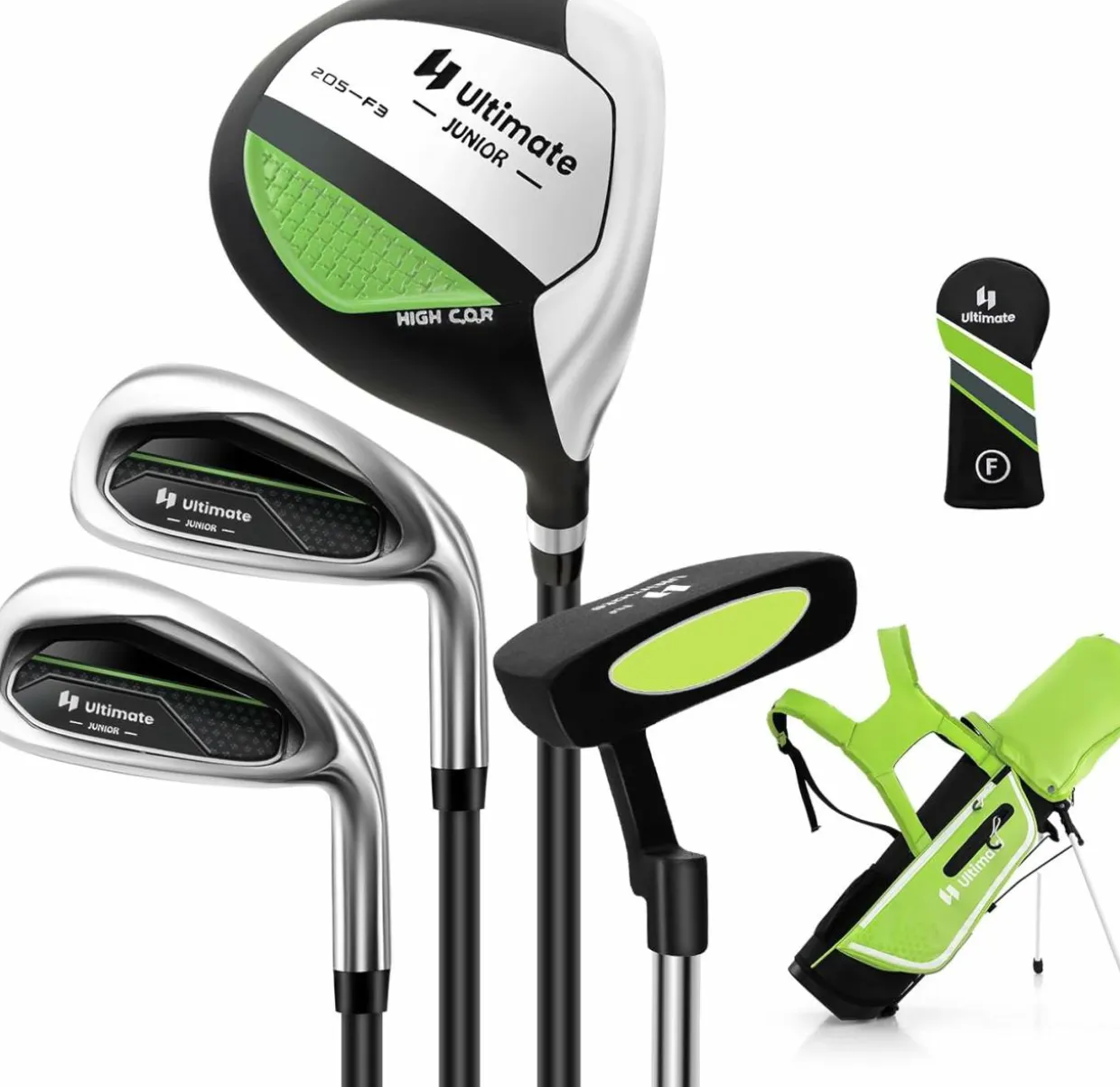 Tangkula Kids Golf Club Set Right Hand, Junior Complete Golf Club Set with 205CC #3 Fairway Wood & #7/#S Irons & Putter