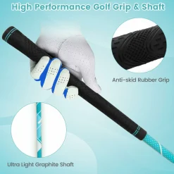 Tangkula Kids Golf Club Set Right Hand, Junior Complete Golf Club Set with 300CC #1 Driver & #7/#S Irons & Putter