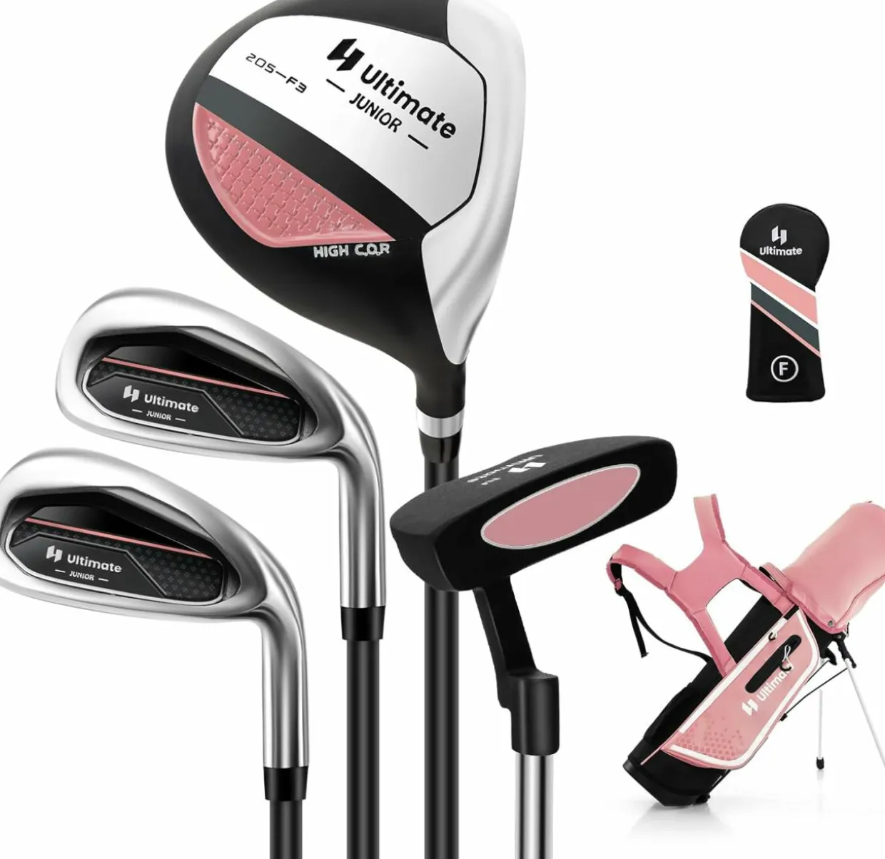 Tangkula Kids Golf Club Set Right Hand, Junior Complete Golf Club Set with 205CC #3 Fairway Wood & #7/#S Irons & Putter