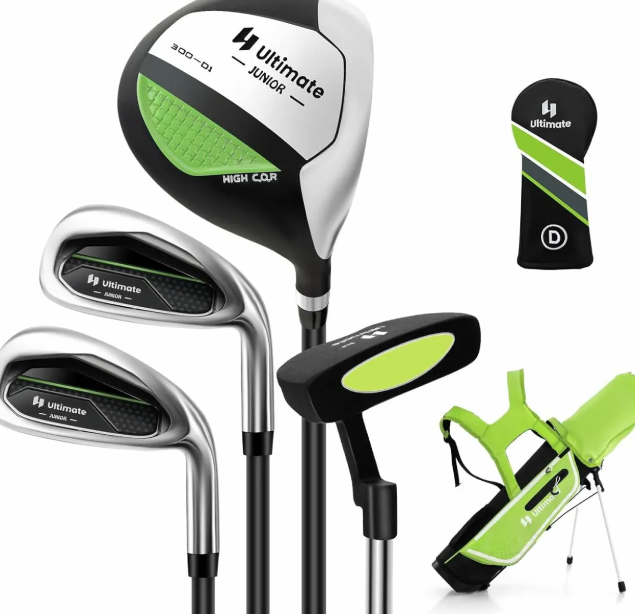 Tangkula Kids Golf Club Set Right Hand, Junior Complete Golf Club Set with 300CC #1 Driver & #7/#S Irons & Putter