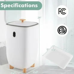 Tangkula 35L Large Towel Warmer Bucket, Luxury Hot Towel Heater w/ 20-90Min Timer & 2-5H Drying Mode (White, 35L)